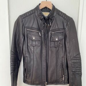 MICHAEL Michael Kors Leather Biker Jacket